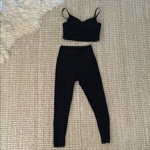 Beyond Yoga Revolve Black Crop Top and Leggings Set